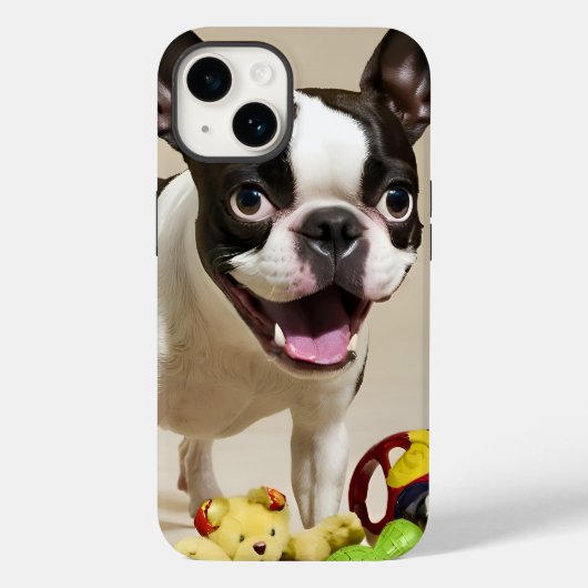Boston Terrier Dog Playing with Toys Case-Mate iPhone Hülle (Rückseite)