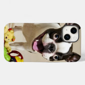 Boston Terrier Dog Playing with Toys Case-Mate iPhone Hülle (Rückseite (Horizontal))