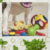 Boston Terrier Dog Playing with Toys Geschirrtuch (Gefaltet)