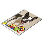 Boston Terrier Dog Playing with Toys Notizblock (Linke Seite)