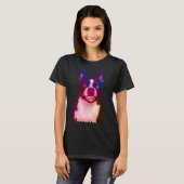 Boston Terrier Dog Portrait Watercolor T-Shirt (Vorne ganz)