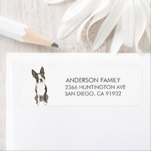 Boston Terrier Dog Return Address Label