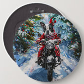 Boston Terrier Dog Riding Motorrad Weihnachten Button (Vorne & Hinten)