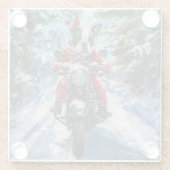 Boston Terrier Dog Riding Motorrad Weihnachten Glasuntersetzer (Rückseite)