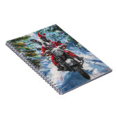 Boston Terrier Dog Riding Motorrad Weihnachten Notizblock (Rechte Seite)