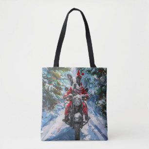 Boston Terrier Dog Riding Motorrad Weihnachten Tasche