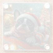 Boston Terrier Dog Roller Untersetzer Weihnachten (Rückseite)