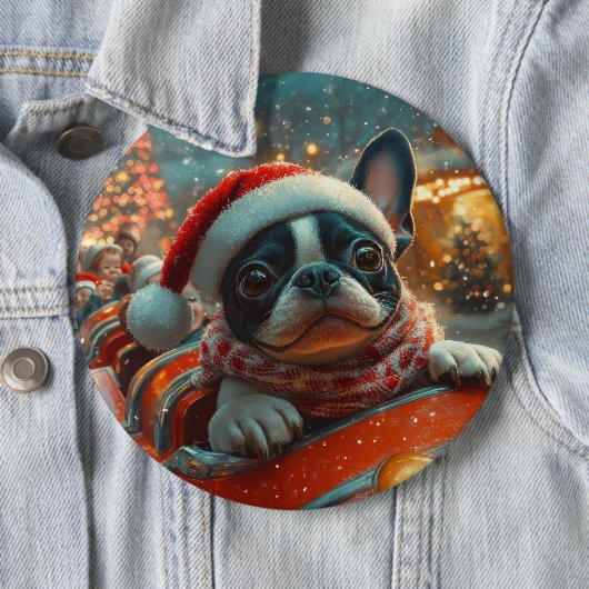 Boston Terrier Dog Roller Untersetzer Weihnachten Button (Beispiel)
