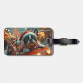 Boston Terrier Dog Roller Untersetzer Weihnachten Gepäckanhänger (Rückseite horizontal)