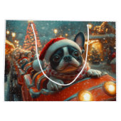 Boston Terrier Dog Roller Untersetzer Weihnachten Große Geschenktüte (Rückseite)
