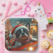 Boston Terrier Dog Roller Untersetzer Weihnachten Pappteller (Party)