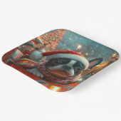 Boston Terrier Dog Roller Untersetzer Weihnachten Pappteller (Gewinkelt)