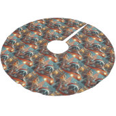 Boston Terrier Dog Roller Untersetzer Weihnachten Polyester Weihnachtsbaumdecke (Schrägansicht)