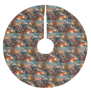 Boston Terrier Dog Roller Untersetzer Weihnachten Polyester Weihnachtsbaumdecke