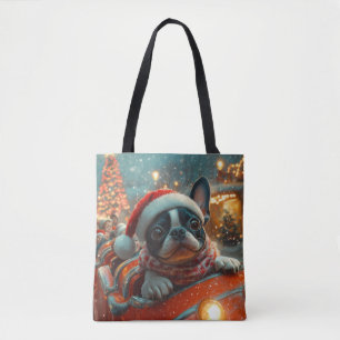 Boston Terrier Dog Roller Untersetzer Weihnachten Tasche