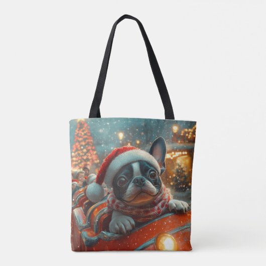 Boston Terrier Dog Roller Untersetzer Weihnachten Tasche (Rückseite)