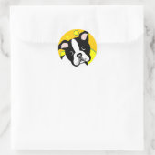 Boston Terrier Dog Runder Aufkleber (Tasche)