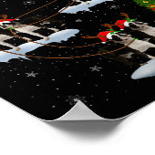 Boston Terrier Dog Santa Sleigh Flying Funny Chris Poster (Ecke)
