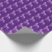 Boston Terrier Dog Silhouette Farbe Lila dunkel Geschenkpapier (Ecke)