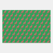 Boston Terrier Dog Silhouette Green Merry Woofmas Geschenkpapier Set (Vorderseite 3)