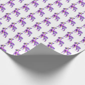 Boston Terrier Dog Silhouette Lila weiß Geschenkpapier (Ecke)