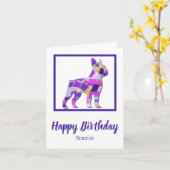 Boston Terrier Dog Silhouette Niedlich Lila PY&B Karte (Gelbe Blume)