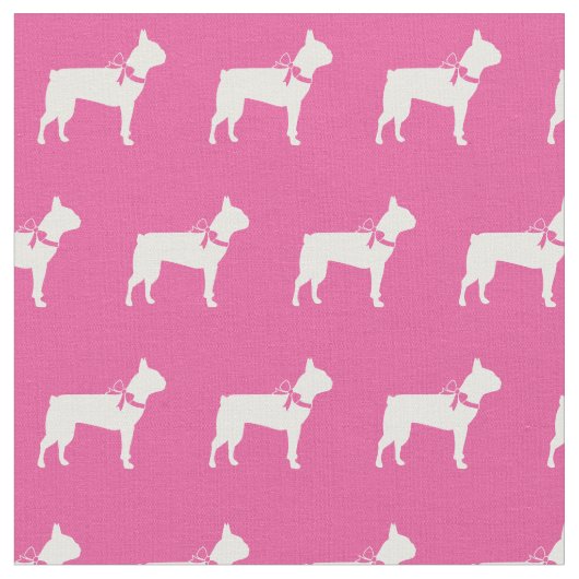 Boston Terrier Dog Silhouette Pet pink Stoff (Nahaufnahme)