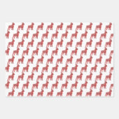 Boston Terrier Dog Silhouette Red Merry Woofmas Geschenkpapier Set (Vorderseite 3)