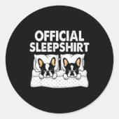 Boston Terrier Dog Sleep Pajamas Nightgown Runder Aufkleber (Vorderseite)