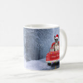 Boston Terrier Dog Snow sitzt im Truck Kaffeetasse (VorderseiteRechts)
