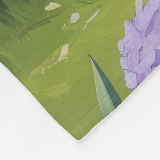 Boston Terrier Dog Spring Blumen Malerei Fleecedecke (Ecke)