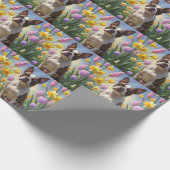 Boston Terrier Dog Spring Blumen Malerei Geschenkpapier (Ecke)