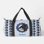 Boston Terrier Dog Tiermuster Personalisiert Duffle Bag (Vorderseite)