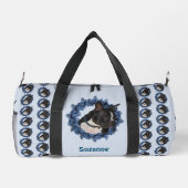 Boston Terrier Dog Tiermuster Personalisiert Duffle Bag (Rückseite)