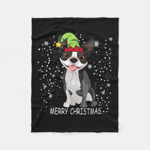Boston Terrier Dog Tree Christmas Sweater Xmas Dog Fleecedecke