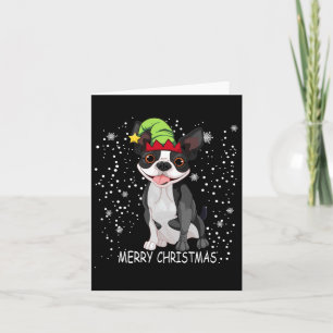 Boston Terrier Dog Tree Christmas Sweater Xmas Dog Karte