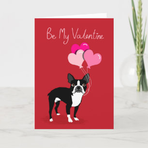 Boston Terrier Dog Valentine's Day Card Feiertagskarte