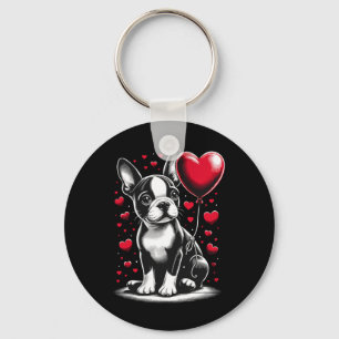 Boston Terrier Dog Valentine's Day Dog Owner Valen Schlüsselanhänger