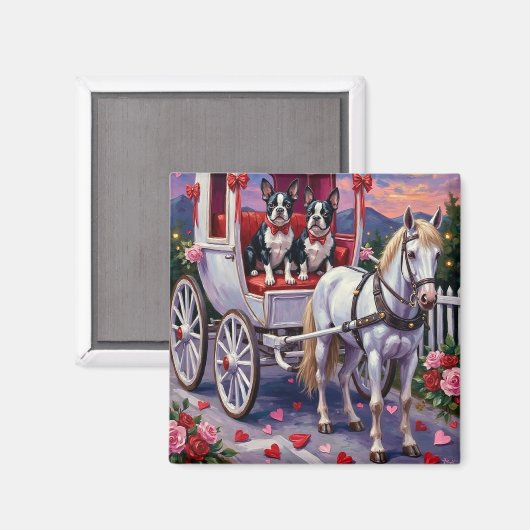 Boston Terrier  Dog Valentine's Day Magnet (Vorderseite/Rückseite)