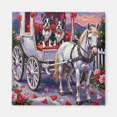 Boston Terrier  Dog Valentine's Day Magnet (Vorne)