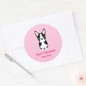 Boston Terrier Dog Valentine's Day Runder Aufkleber (Umschlag)