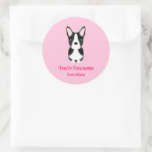 Boston Terrier Dog Valentine's Day Runder Aufkleber (Tasche)