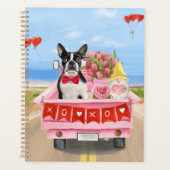 Boston Terrier Dog Valentine's Day Truck Hearts Planer (Vorderseite)