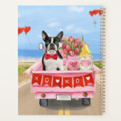 Boston Terrier Dog Valentine's Day Truck Hearts Planer (Rückseite)