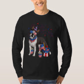 Boston Terrier Dog Wearing 4th of July Sunglasses T-Shirt (Vorderseite)