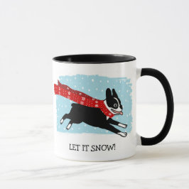 Boston Terrier Dog Wearing Red Scarf | Lass es sch Tasse