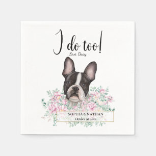 Boston Terrier Dog Wedding Cocktail Napkins Serviette