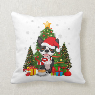 Boston Terrier Dog Weihnachten ist Geschenk Kaffee Kissen