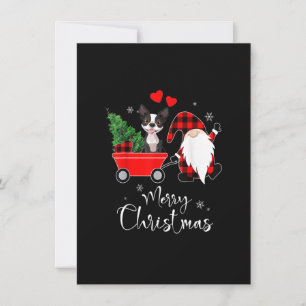 Boston Terrier Dog Weihnachten mit Weihnachtsmannm Einladung