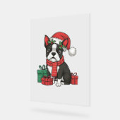 Boston Terrier Dog Weihnachtsfeiertage Weihnachten Acrylschild (Winkel)